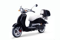 Techno Classic 2.0 125 schwarz - inkl. Top Case - Sitz: weiss